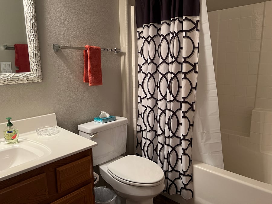 Guest full bathroom.