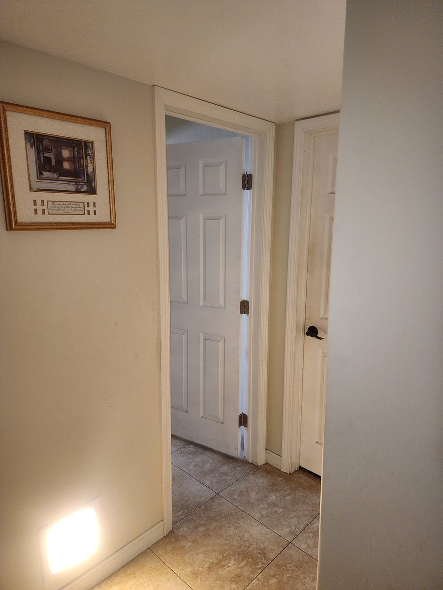 Semi private bathroom from the view of the hall.