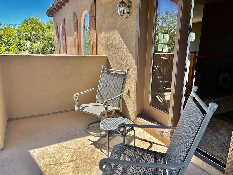Upstairs balcony overlooking neighborhood/city