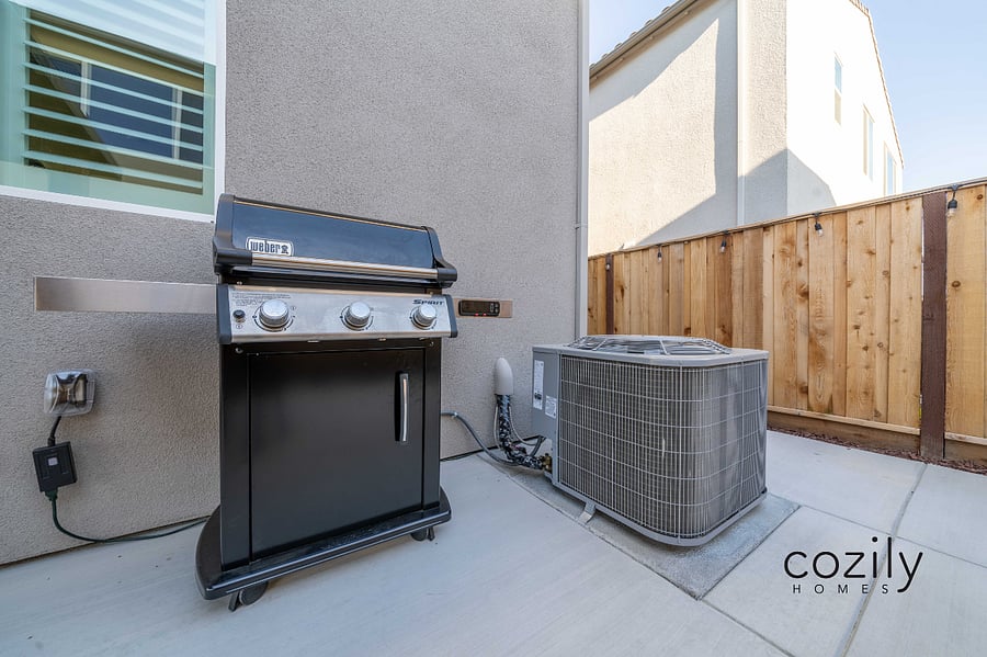 Relaxing Backyard With Pellet Heater and BBQ