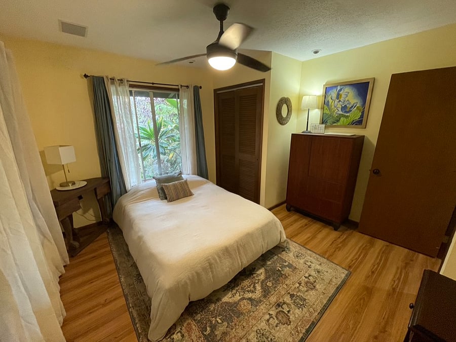 3rd bedroom with private entrance to yoga room and outdoor shower