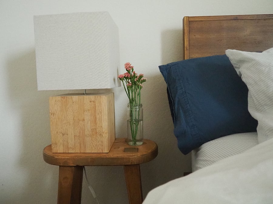 Side table and lamp in the 2nd room.