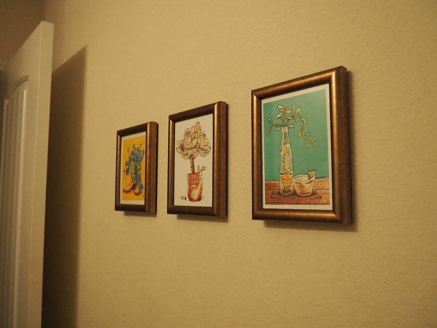 Some local Austin art found in the 2nd room's bathroom.