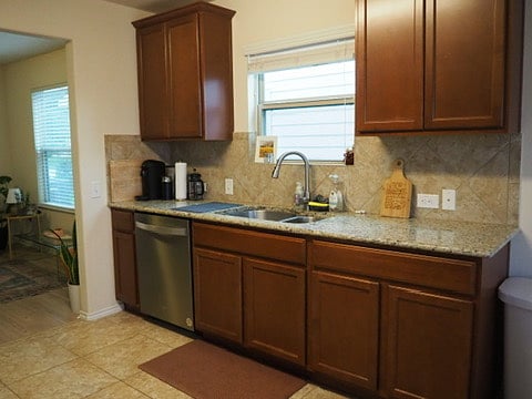 Kitchen equip with a nespresso machine and french press!