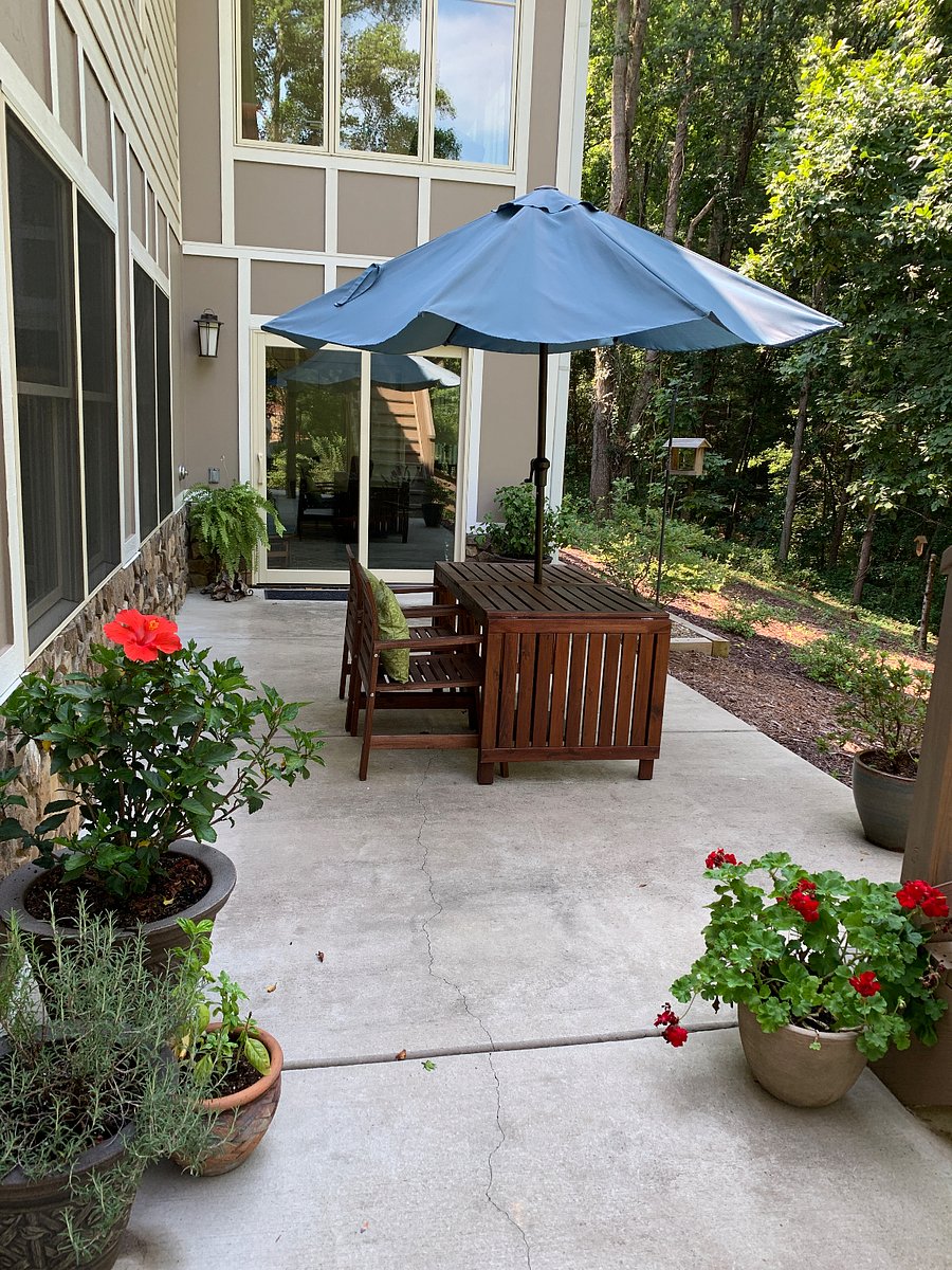 Private patio outside sunroom.