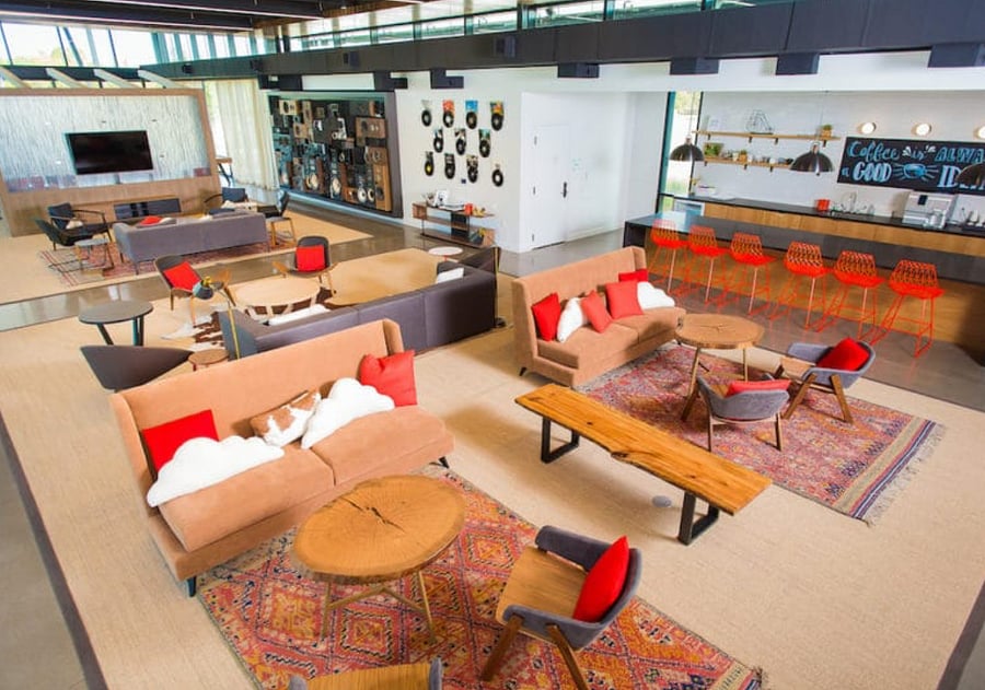 The union - community amenity center available for guests who stays 6 months or longer. This is the lounge area for entertaining friends and family, great to work remotely, or interact with other neighbors in the area