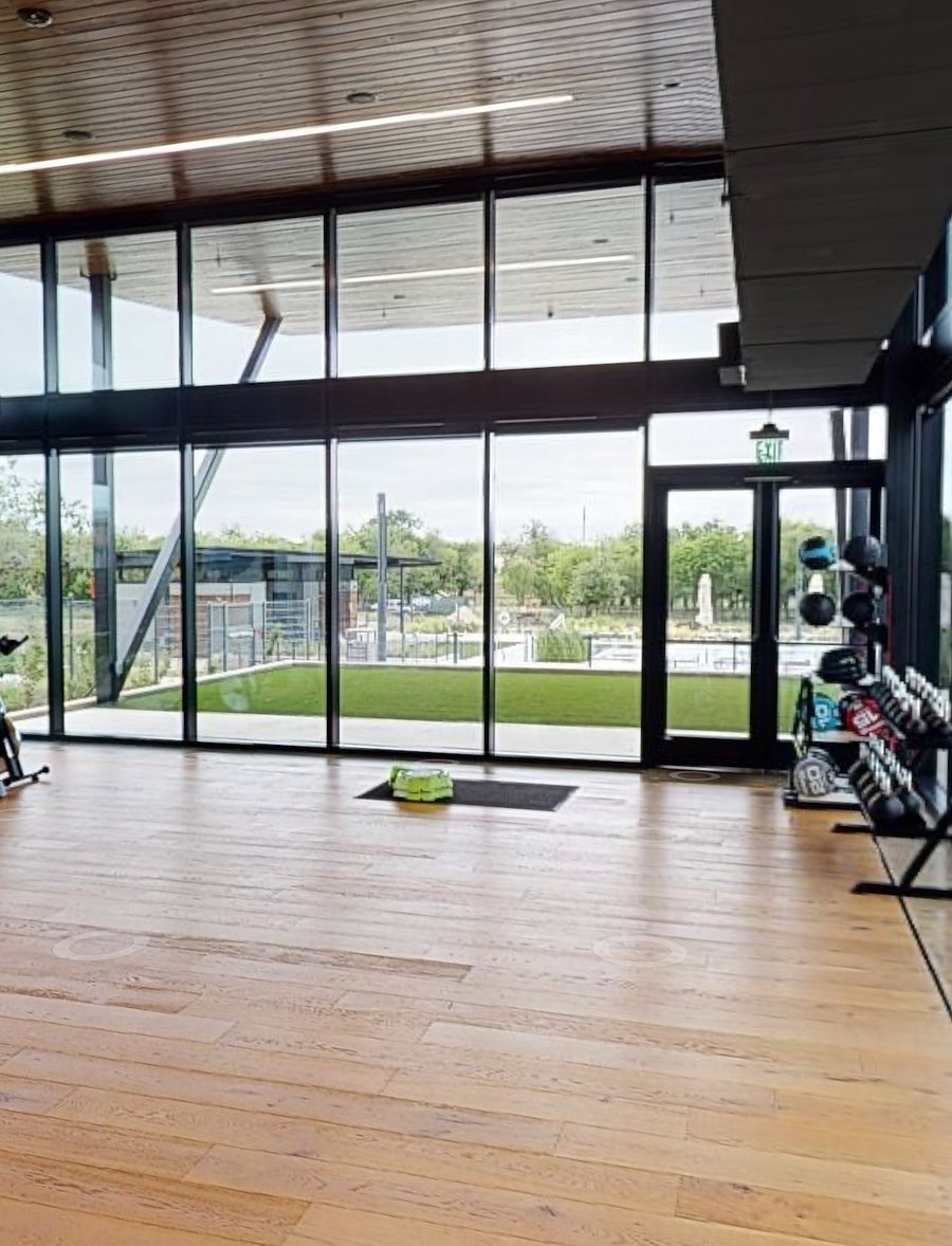 Workout outside under the covered patio
