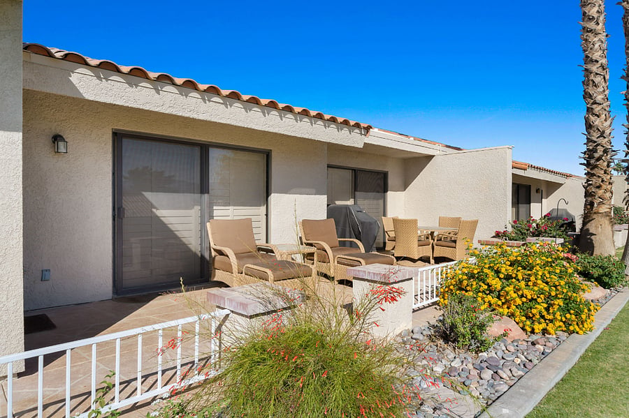 Lots of light with 3 large slider doors on the property