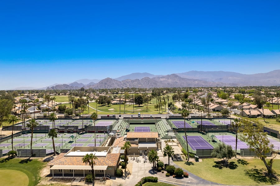 Play a game of tennis and pickle ball on site