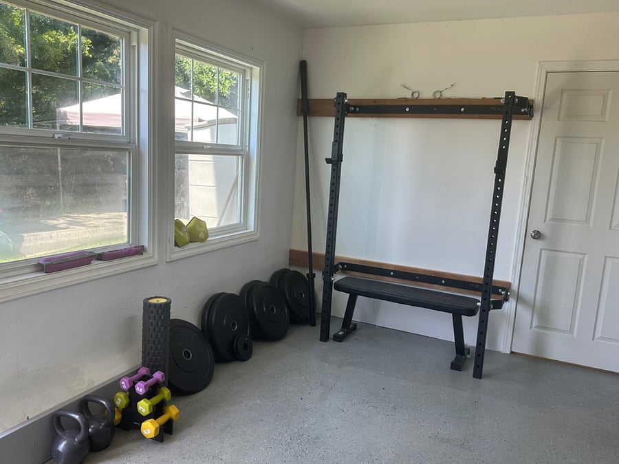 Gym area in garage