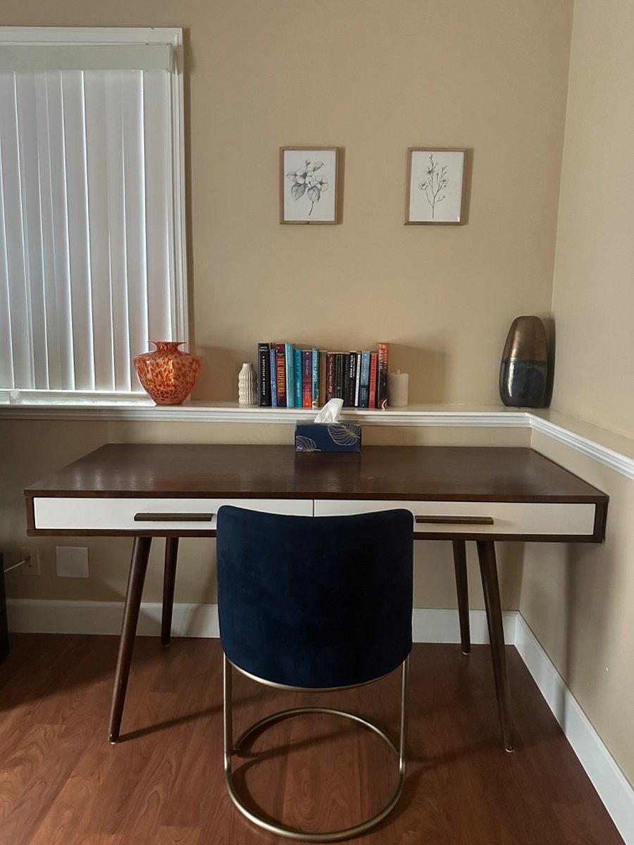 Work space, can add monitor and laptop stand if needed.