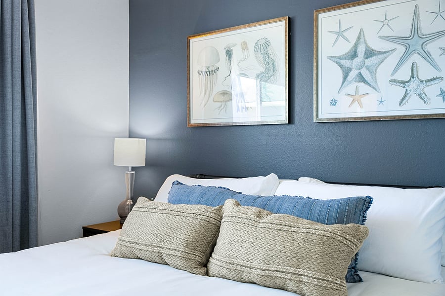 Sink in to the cloud like bed with cooling memory foam topper, "Below Zero" brand cooling down comforter, and hotel quality pillows.