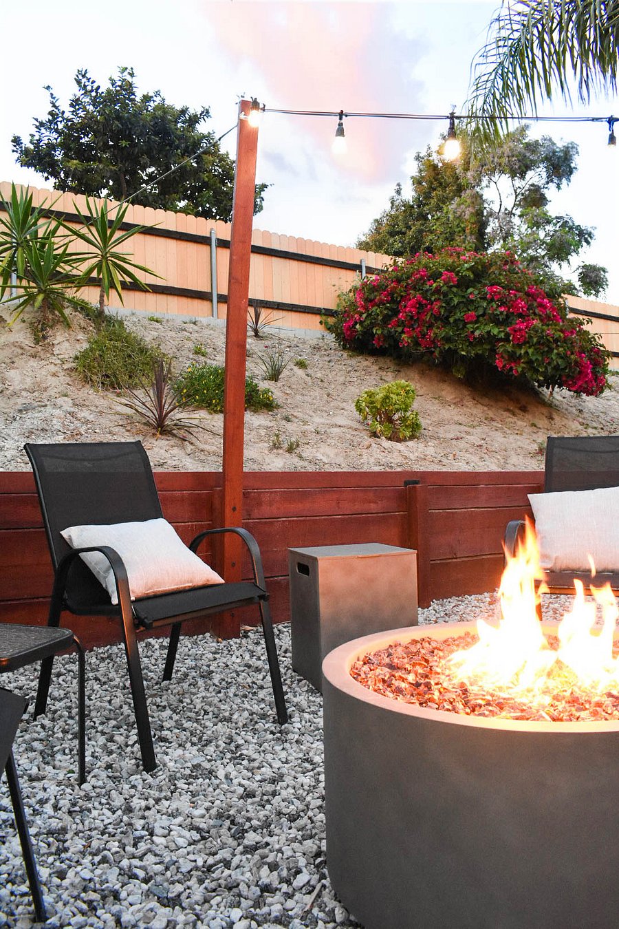Gas Fire Pit with seating for 6.
