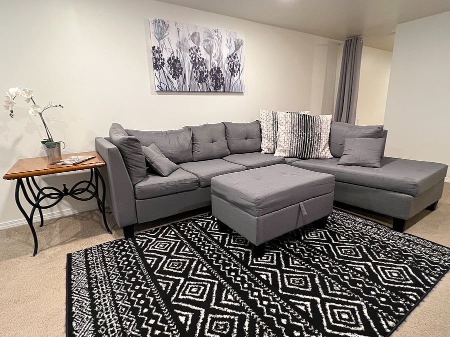 Sitting area in finished basement