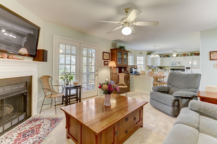 Family room, dinette area, & kitchen