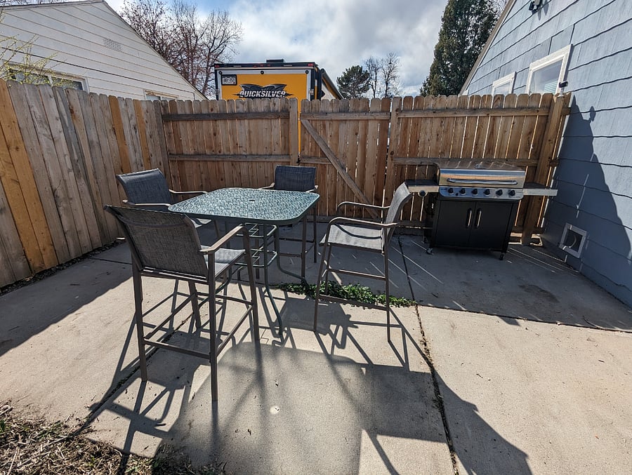 Propane grill included.