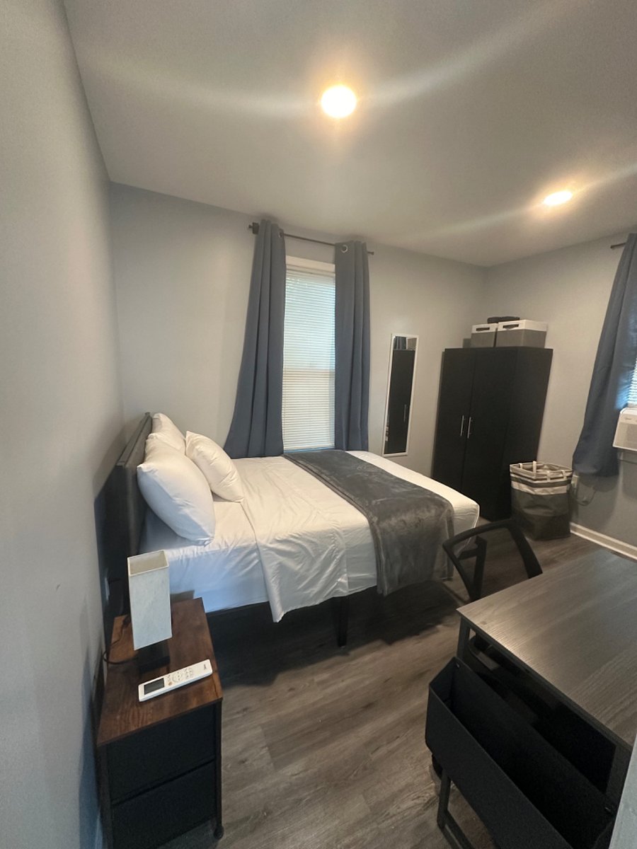 Wardrobe unit, blackout curtains