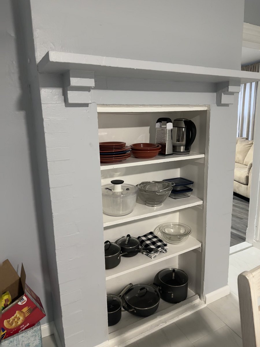 Kitchen, pots, pans, plates