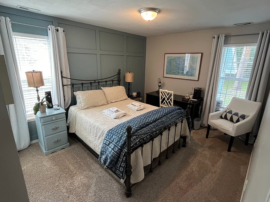 Bedroom 1 with large desk.