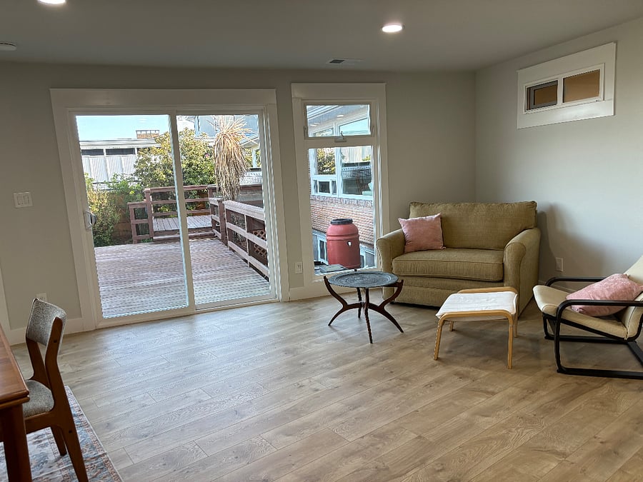 This is the second living area.  The Lazy Boy sofa can turn into a twin sized memory foam bed.