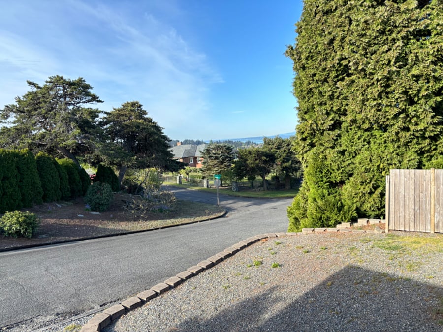 View of neighborhood from the porch at the entrance.