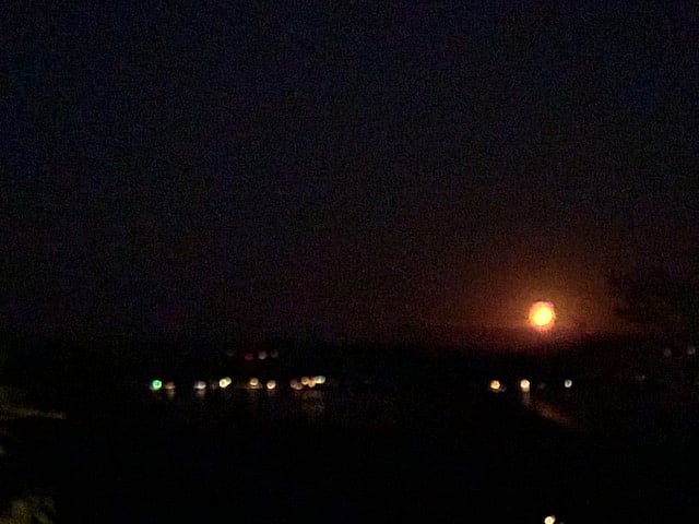Moon light view from the deck.