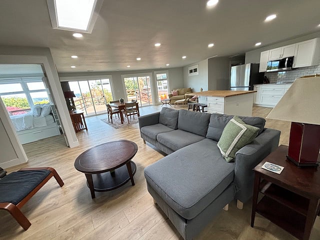 Main living area. The open space areas are filled with natural light.