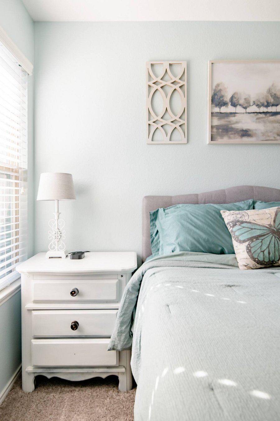 Nightstand with extra power and USB access makes it easy to charge devices and keep essentials close.
