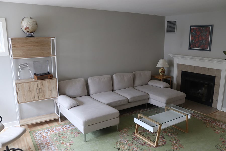 Living room and Fireplace