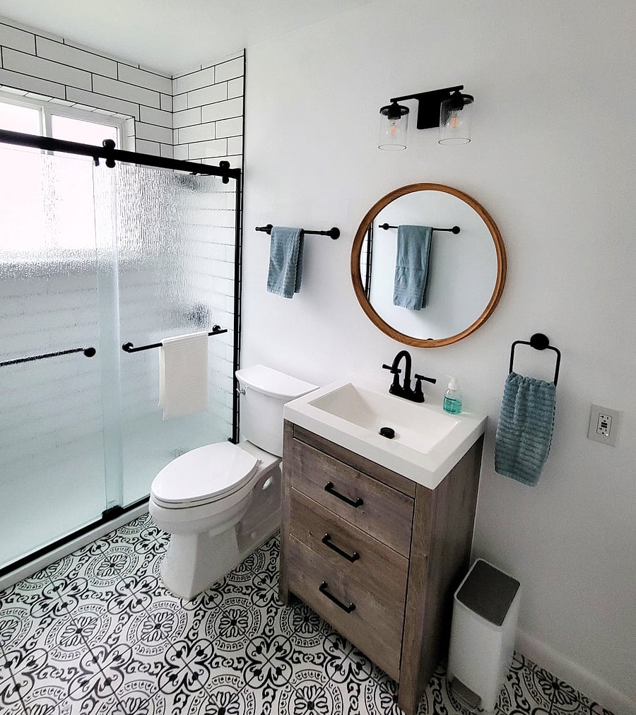 Stylish hall bathroom