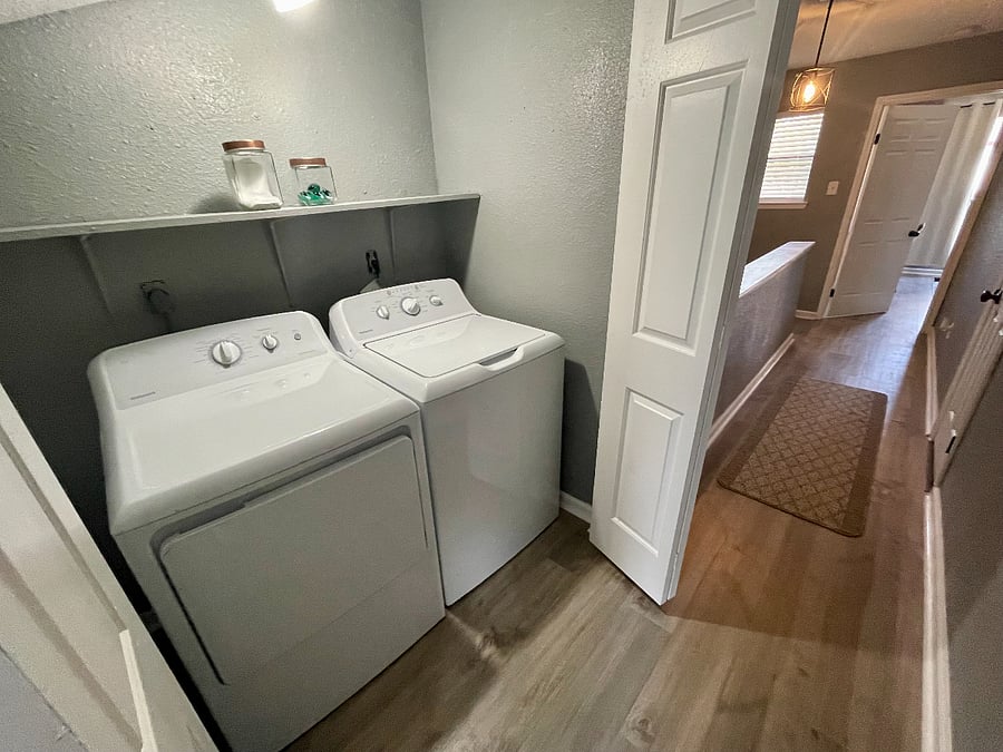 Enjoy the convenience and accessibility of an in-unit washer and dryer, located on the second floor near each of the bedrooms.