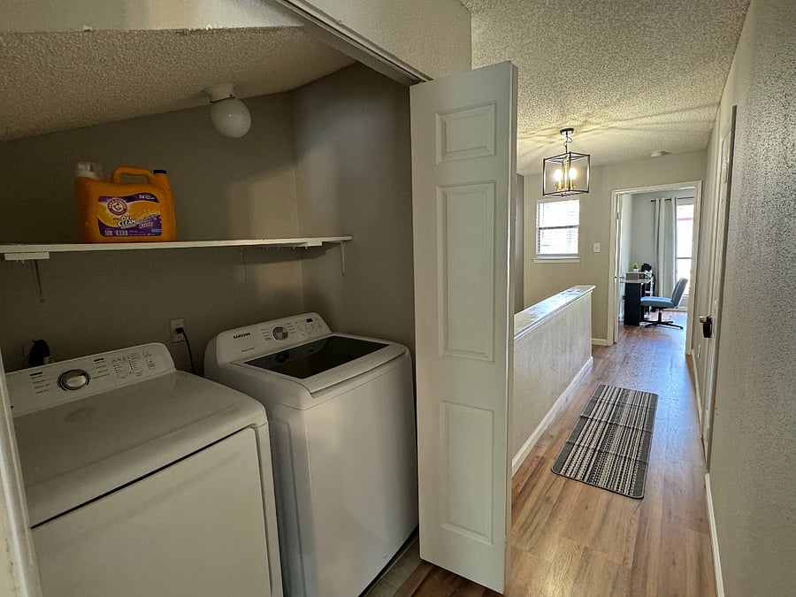 Enjoy the convenience and accessibility of an in-unit washer and dryer, located on the second floor near each of the bedrooms.