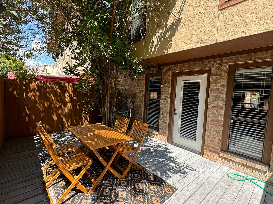 Kick back with a drink on your private patio. Our solar powered fairy lights will set the ambiance as you cook on the easy to use charcoal grill.