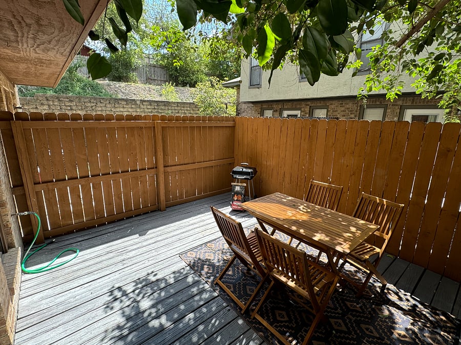 Kick back with a drink on your private patio. Our solar powered fairy lights will set the ambiance as you cook on the easy to use charcoal grill.