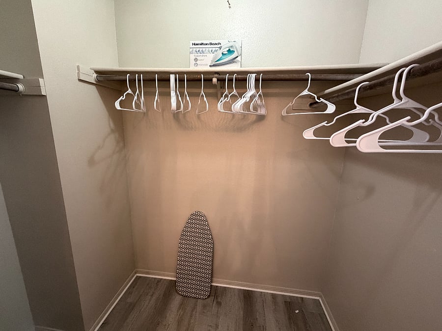 Each bedroom has a private sink, large mirror, towels, plenty of storage and a spacious walk-in closet, just for you! There is a jack and jill bathroom with a shower/tub and toilet.