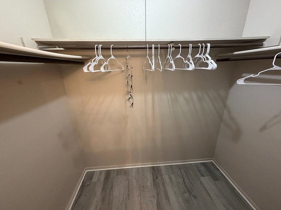 Each bedroom has a private sink, large mirror, towels, plenty of storage and a spacious walk-in closet, just for you! There is a jack and jill bathroom with a shower/tub and toilet.