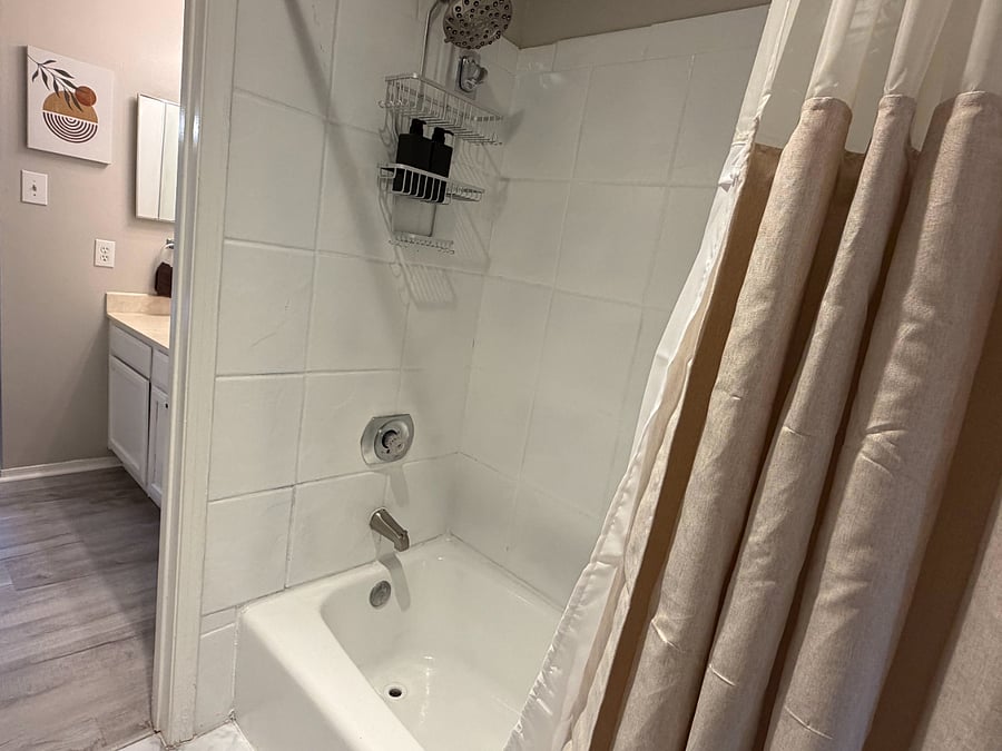 Each bedroom has a private sink, large mirror, towels, plenty of storage and a spacious walk-in closet, just for you! There is a jack and jill bathroom with a shower/tub and toilet.