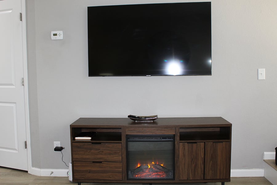 Smart TV with Electric Fireplace