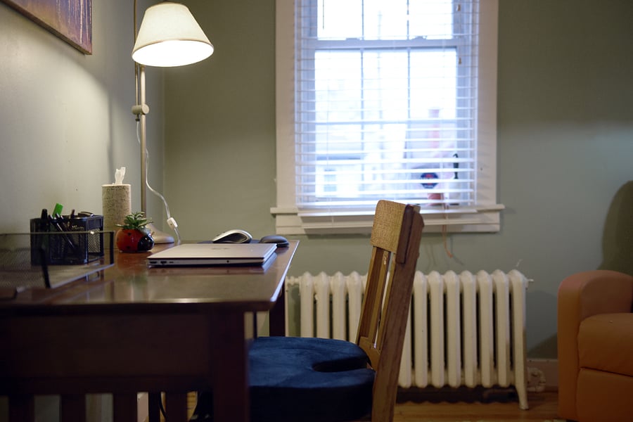 office with printer, go through office to get to your private room.  You have the whole space on the third floor.