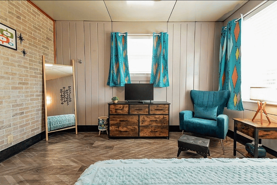 Master bedroom makes you want to curl up and read a good book
