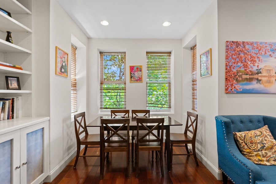 Dining area near that faces Logan Circle