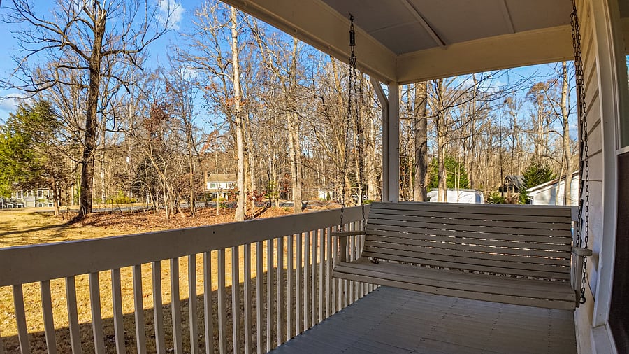 Enjoy quiet sunsets on the front porch swing