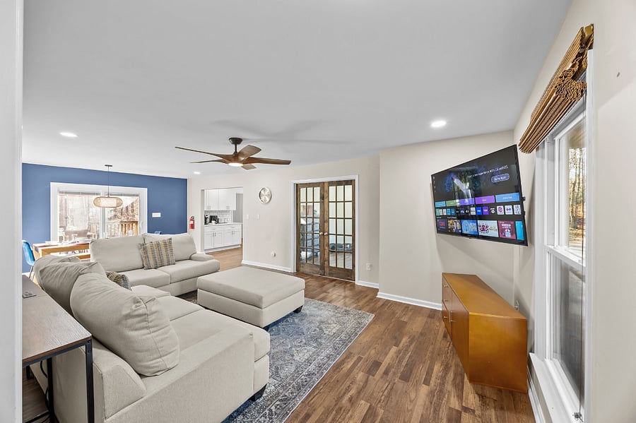 Enjoy your favorite show in this large living room