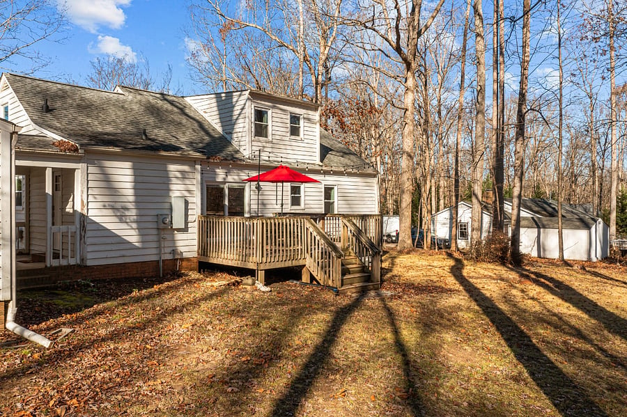 Spacious private backyard with patio
