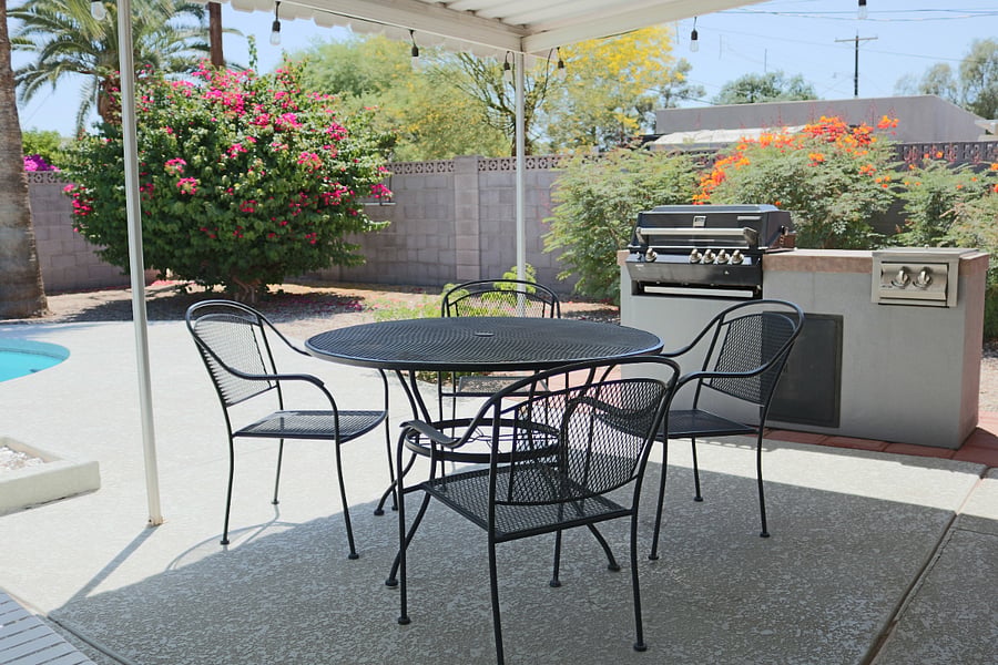 gas bbq grill and patio dining set