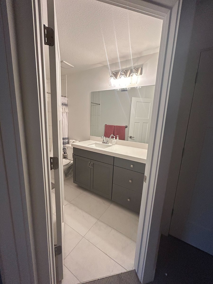 View of bathroom from hallway