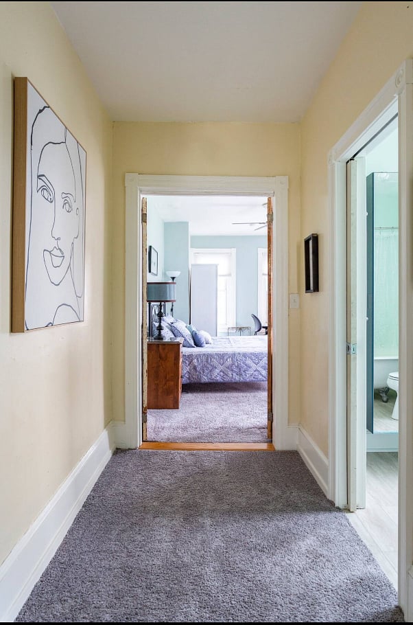 2nd Floor Rear Bedroom - King Size bed; non-shared bathroom available