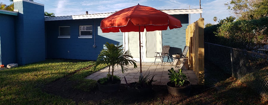 Patio off master bedroom.