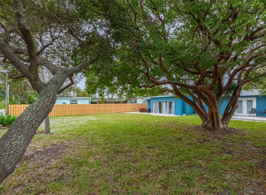 Fully fenced backyard. 