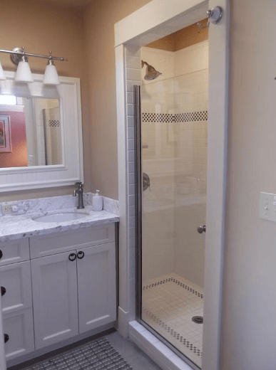 Roomy shower.